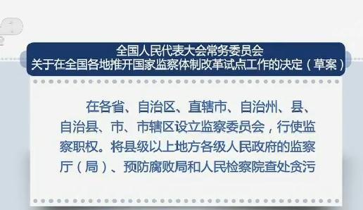 人大常委会审议监察体制改革试点决定草案 各地拟试点设立监察委员会