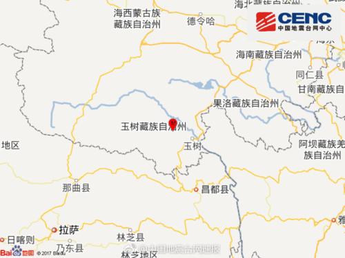 青海玉树州玉树市发生3.9级地震 震源深度10千米