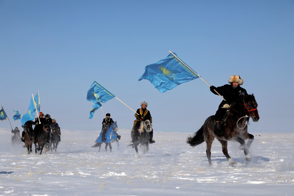 In Pics: Kazakh riders take part in challenge of "My Flag, My Homeland"