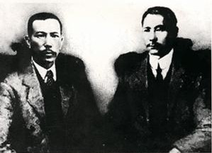 1911年12月16日，孙中山途径新加坡与陈嘉庚会晤时合影