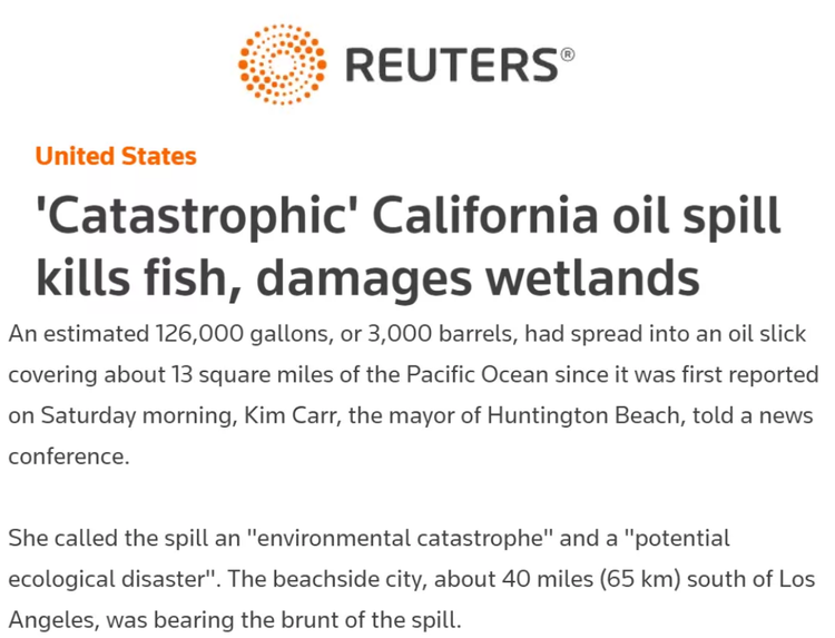环球深观察丨瞒报24小时？美国加州原油泄漏事故应对不力暴露了啥