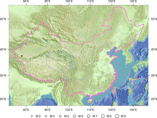 新疆和田地区发生3.5级地震 震源深度10千米