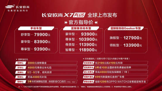 【汽车频道 中首列表】长安欧尚X7PLUS正式上市