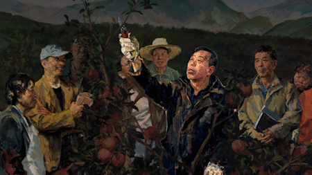 把荒山秃岭留给历史,把绿水青山留给未来 |《美术经典中的党史》邀您走近油画《太行山上的新愚公——李保国》……