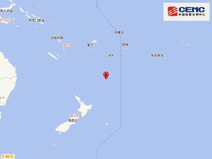 新西兰克马德克群岛发生5.7级地震 震源深度10千米