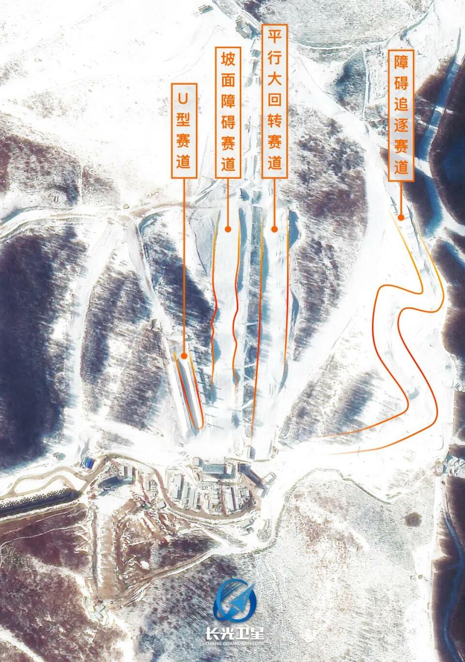 卫星美图，这是冬奥场馆最新冬装照