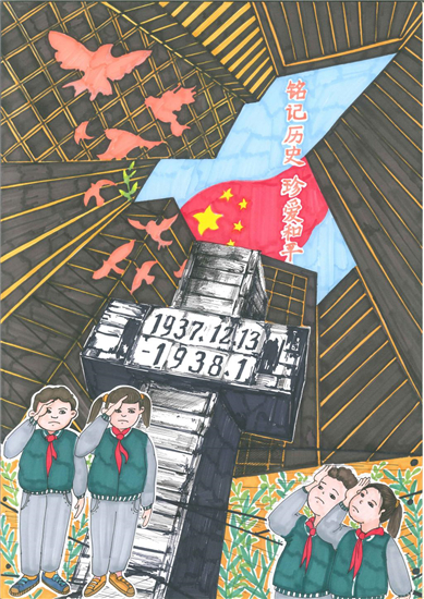 南京青少年描绘和平画卷倡导勿忘国耻