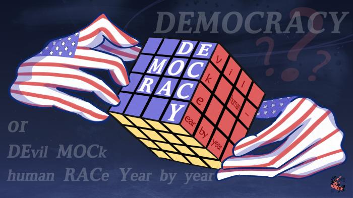 新漫评：不是Democracy(民主)，是DEvil MOCk human RACe Year by year(魔鬼在愚弄人类)