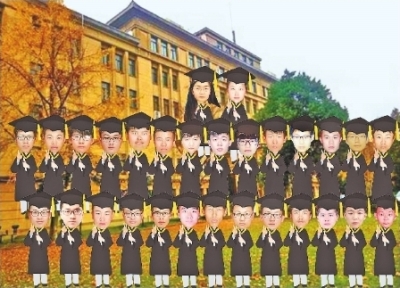 武汉地区高校流行“云毕业照” 万名毕业生“抠”图合影