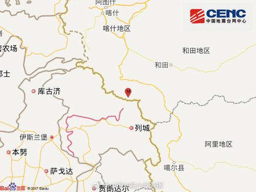 新疆叶城县发生5.2级地震 震中50公里内人口极稀少