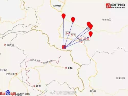新疆叶城县发生5.2级地震 震中50公里内人口极稀少