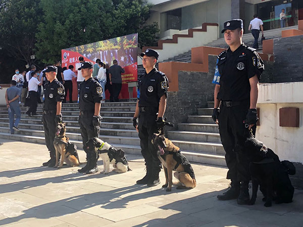 图片默认标题_fororder_4,活动现场的缉毒警察和缉毒犬风姿----摄影