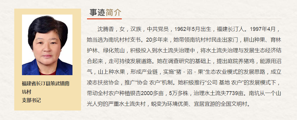 福建省“最美奋斗者”推荐人选