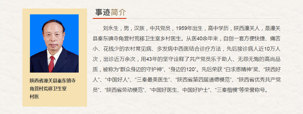 陕西省“最美奋斗者”推荐人选