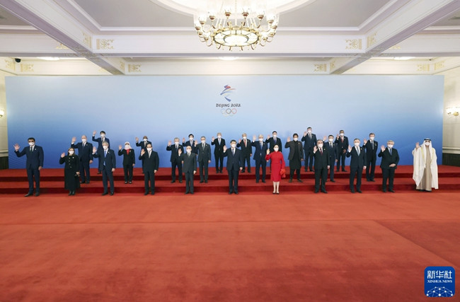习近平和彭丽媛设宴欢迎出席北京2022年冬奥会开幕式的国际贵宾_fororder_5