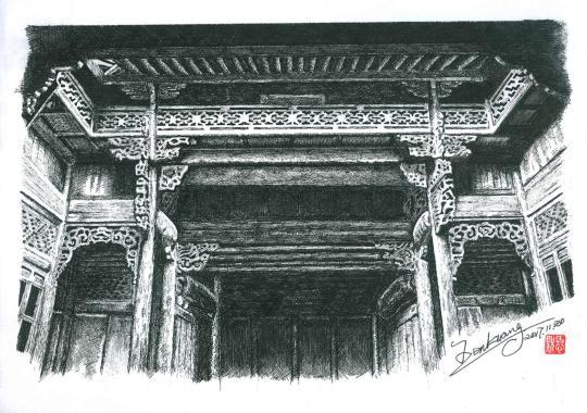 七旬老人走红网络：用钢笔画“留住”家乡旧景