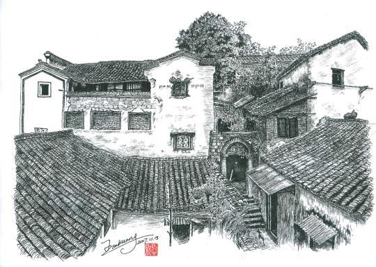 七旬老人走红网络：用钢笔画“留住”家乡旧景
