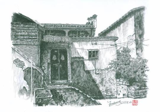 七旬老人走红网络：用钢笔画“留住”家乡旧景