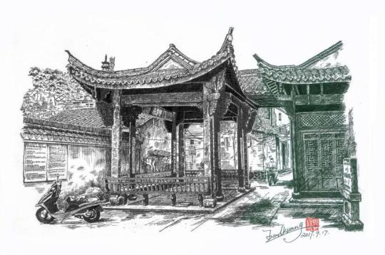 七旬老人走红网络：用钢笔画“留住”家乡旧景