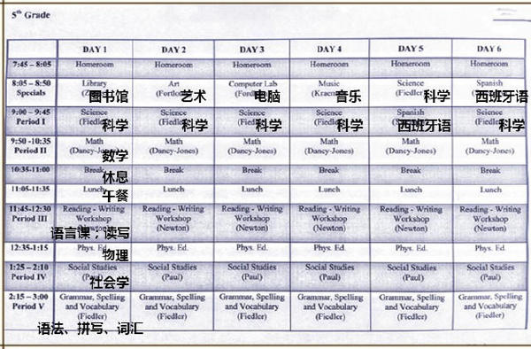 各国小学课程表大比拼不发表意见我只心疼孩纸