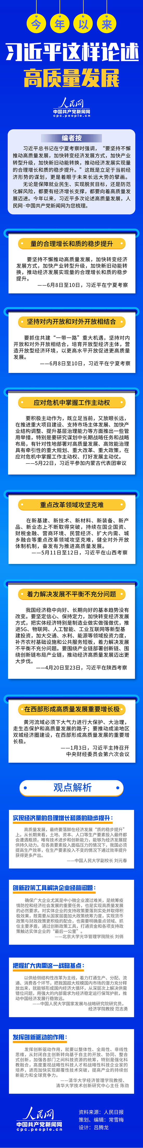 今年以来，习近平这样论述高质量发展