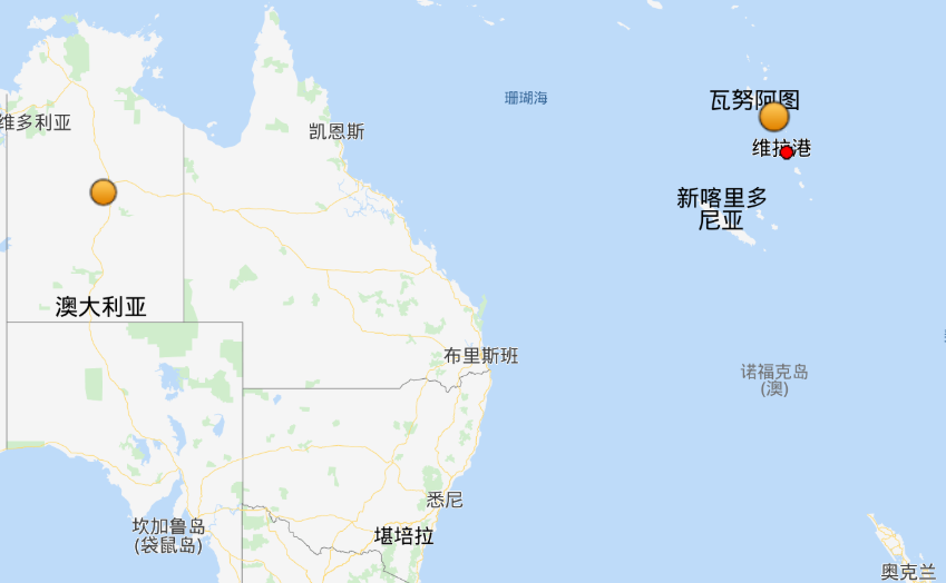 瓦努阿图群岛附近发生61级左右地震