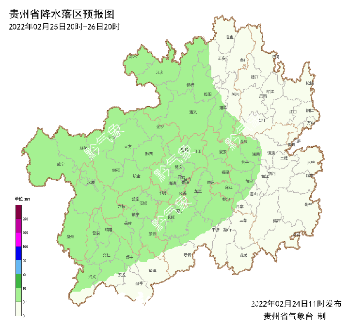 2月27日 贵州省各地气温将回升