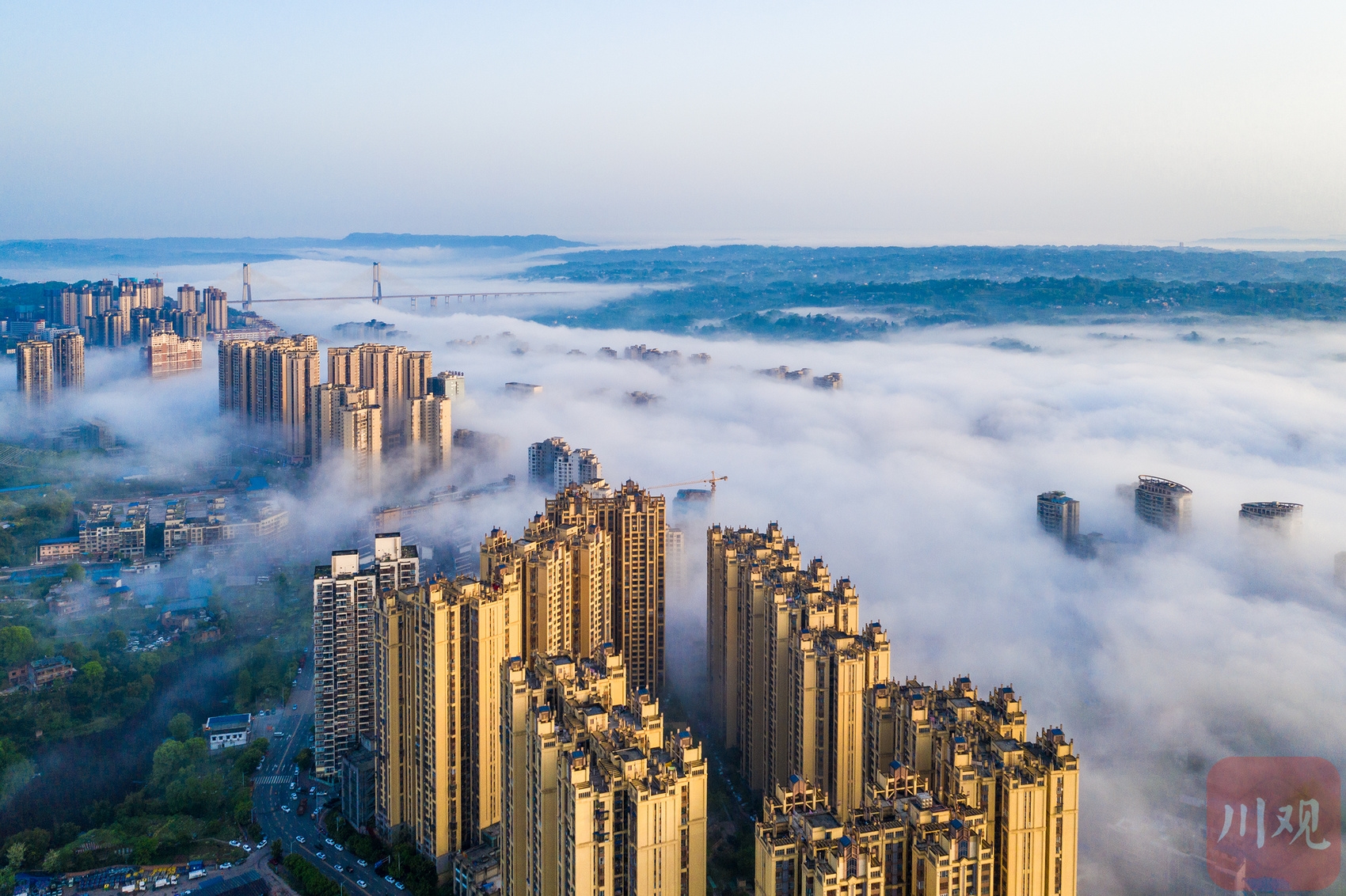 （转载）晨雾缭绕 来瞰生态城市之美