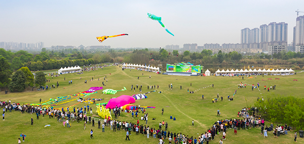 一年一度风筝季 来成都崇州放风筝_fororder_比赛现场-供图-崇州市委宣传部