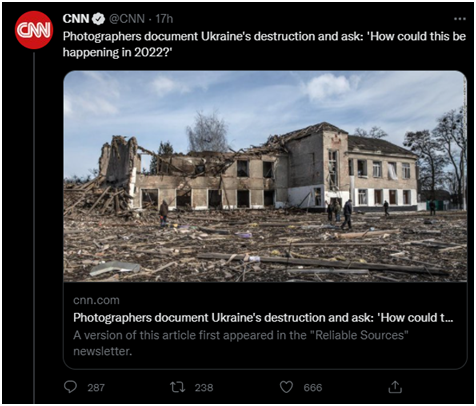 CNN发乌克兰被毁坏图唏嘘“这怎么能发生在2022年”，有网友借一张图回击！