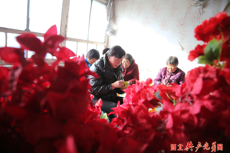 河北迁安:手工绢花扎出多彩幸福路