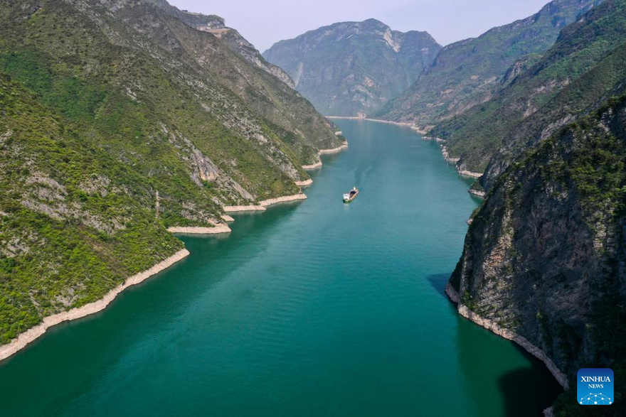 View of Yangtze River in Wushan County, SW China's Chongqing