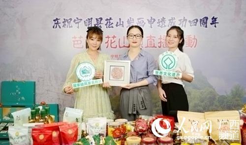 广西宁明县举办“芭莱·花山颂”直播活动