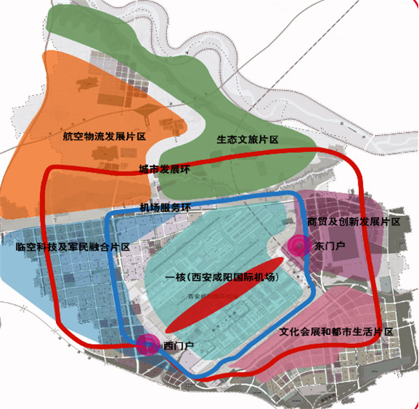 空港新城产业分区规划图 供图 西咸新区空港新城