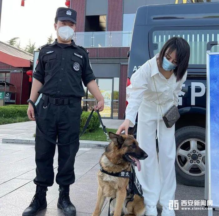 雁塔巡特警大队警犬化身“反诈宣传员” 帮守护百姓“钱袋子”