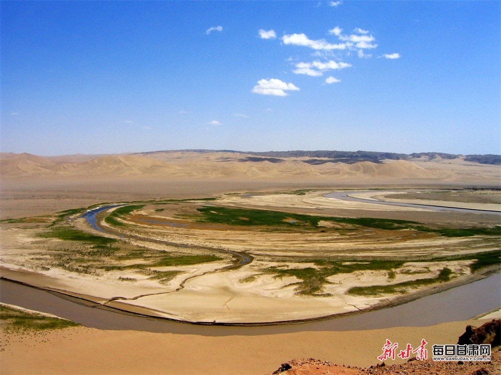 【文旅焦点图】大漠戈壁间有一幅天然太极图 金塔县弱水环流景区等你来_fororder_5