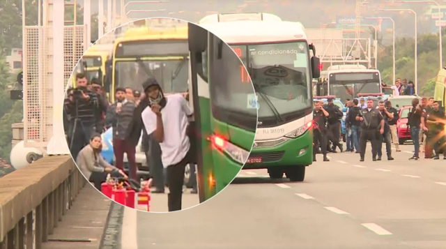 一持枪人员在巴西里约热内卢劫持大巴 目前仍有31名乘客被劫为人