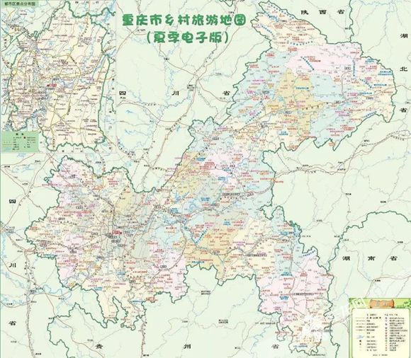 由重庆市旅游局编制的夏季版《重庆市乡村旅游电子地图》,沙坪坝区域6