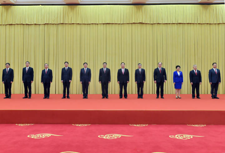 袁家军率新一届中共浙江省委常委与记者见面