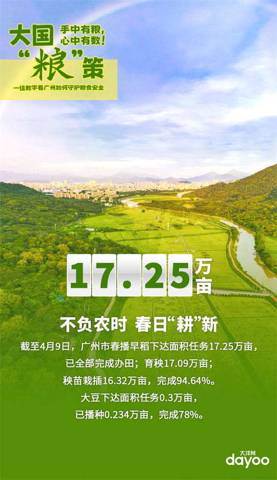 大国“粮”策丨手中有粮，心中有数！一组数字，看广州如何守护粮食安全
