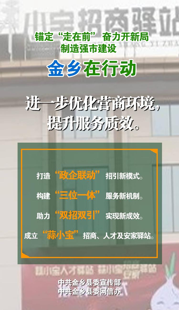 制造强市建设看济宁丨锚定“走在前” 奋力开新局 制造强市建设 金乡在行动