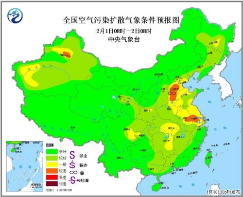 未来三天华北南部黄淮江淮等地有间歇性霾