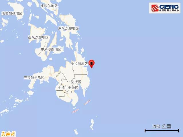 菲律宾棉兰老岛附近海域发生5.5级地震