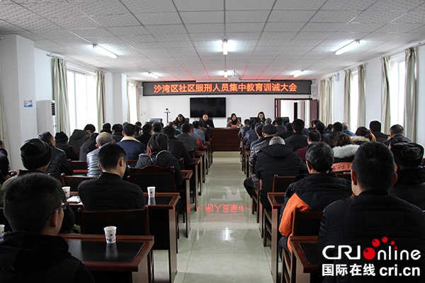 图片默认标题_fororder_区司法局局长陈世新在集中教育训诫大会讲话（沙湾区司法局-供图）