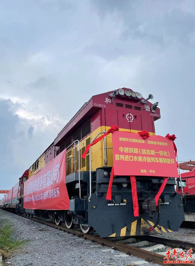 全国首趟全程铁路运输国际冷链测试班列抵达怀化