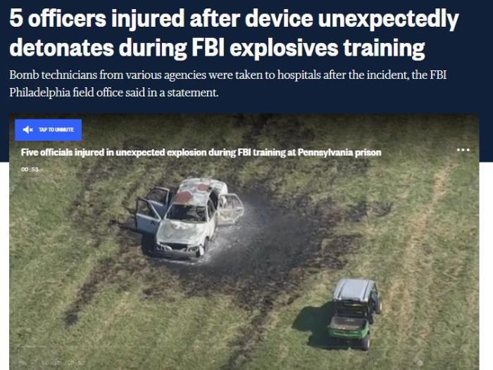美国FBI训练基地发生意外爆炸 致多人受伤汽车被烧毁-开云·体育(中国)app