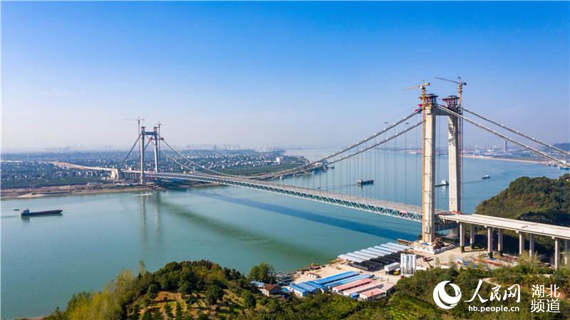 宜都长江大桥建设跑出加速度