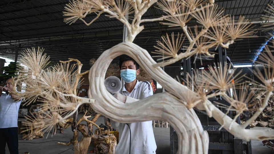 广西桂林:根雕工艺品助力脱贫增收