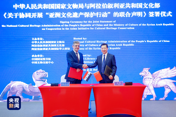中国与叙利亚签署《关于协同开展“亚洲文化遗产保护行动”的联合声明》