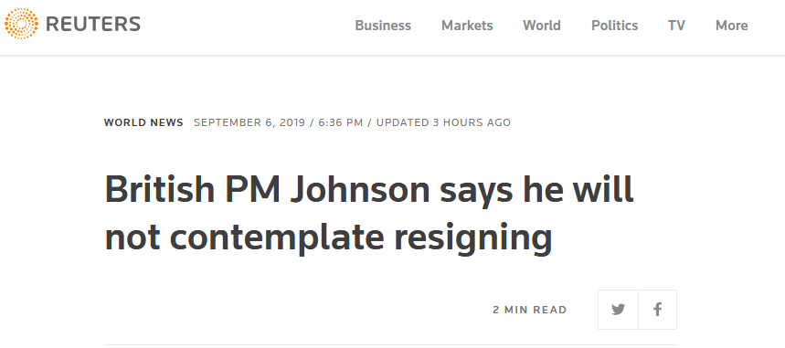 【环球网】“宁愿死在沟里”的约翰逊又“改口”，将前往布鲁塞尔